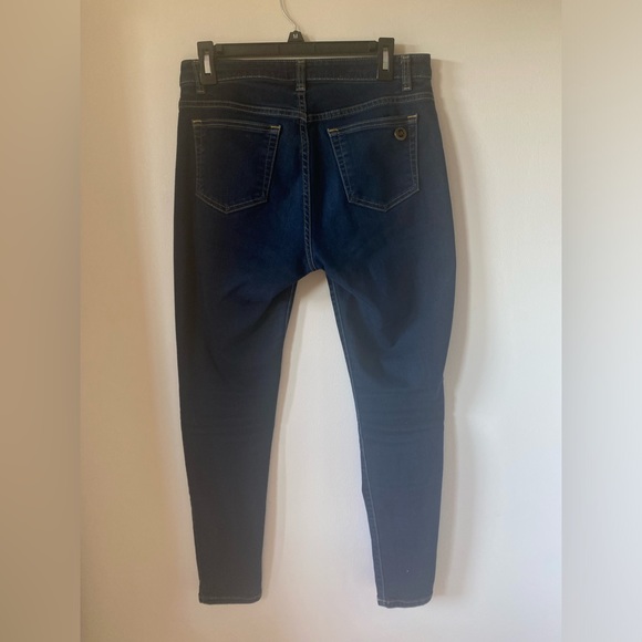 Micheal Kors Izzy Skinny Leg Mid-Rise Denim Dark Blue Jeans - Picture 4 of 9